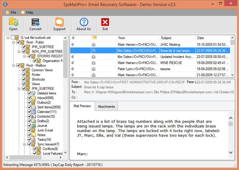 SYS Mail Pro OST to PST Converter screenshot